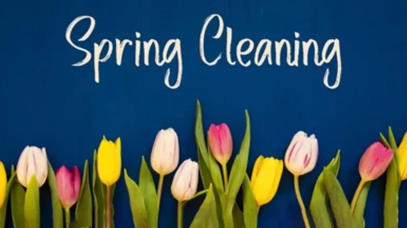 Spring cleaning image with tulips
